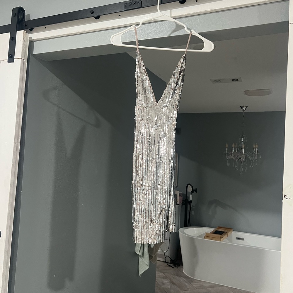 Silver Sequin Dress